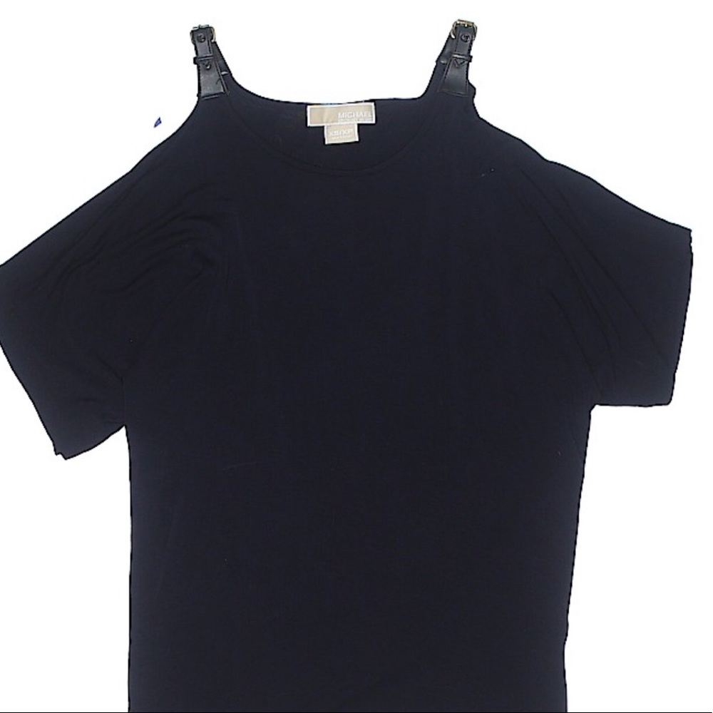 Michael Kors Cold Shoulder Buckle Strap Top
